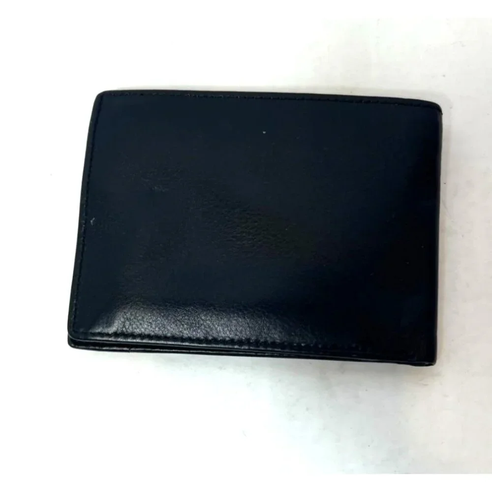 RV Roncato Black Leather Wallet With Coin Pocket & 4 Card Slots Mens Slim Design